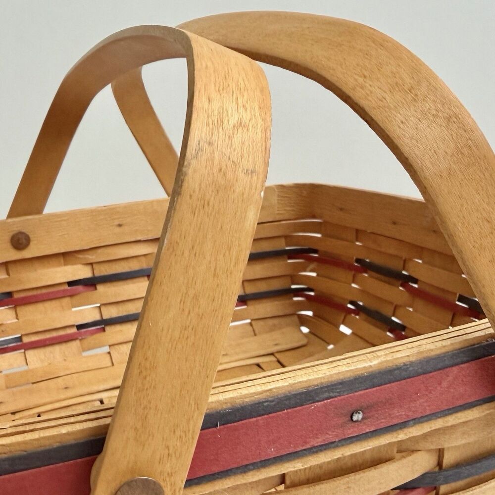 1997 Longaberger All American Pie Basket Patriotic Woven Wood - Picture 11 of 11